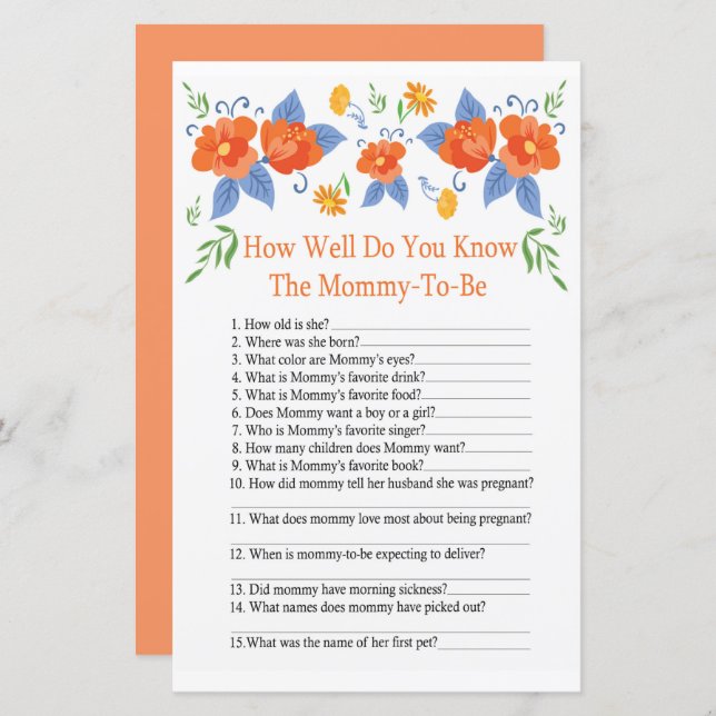 Flores vermelhas Como você conhece bem o jogo de c (Frente/Verso)