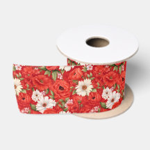 Flores vermelhas e brancas de camomila e camomila