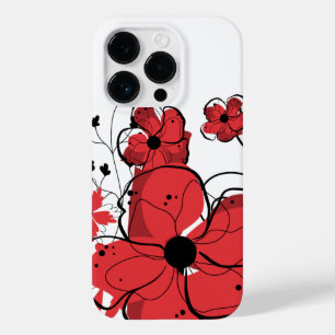 Flores vermelhas e pretas femininos modernas