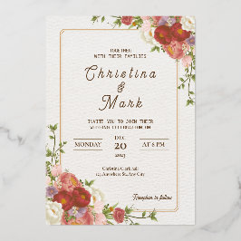 Flores vermelhas escuras. Floral Simple Wedding
