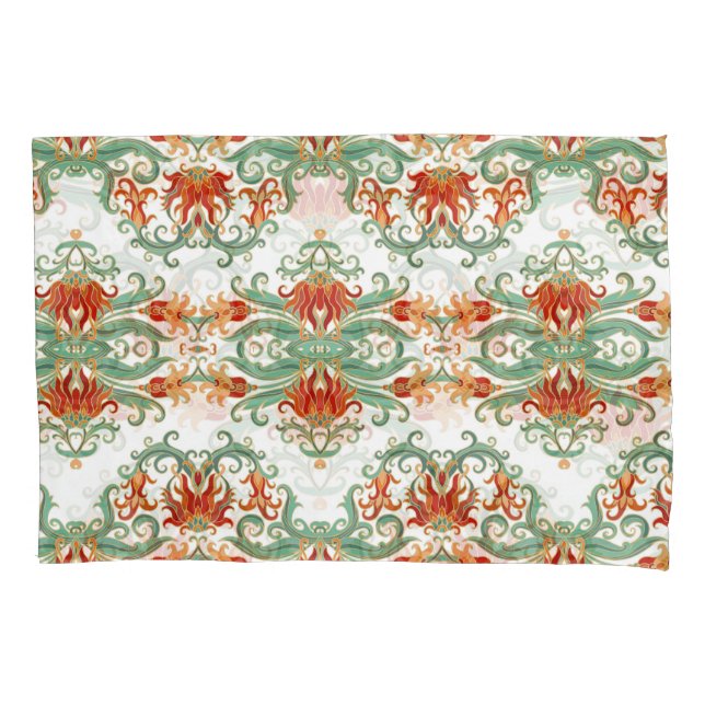 Flores Vermelhas Estilo Chinês Ornamental (Frente)