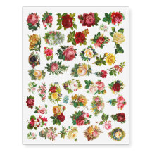 Flores Vintage Adesivos de Água para Lavar