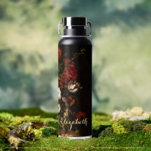 Flores Vintage Arte Floral Dourada Monograma Preto