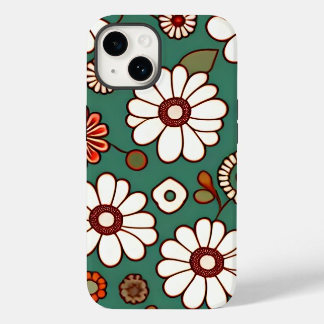 Flores Vintage em Fundo Verde (Verso)