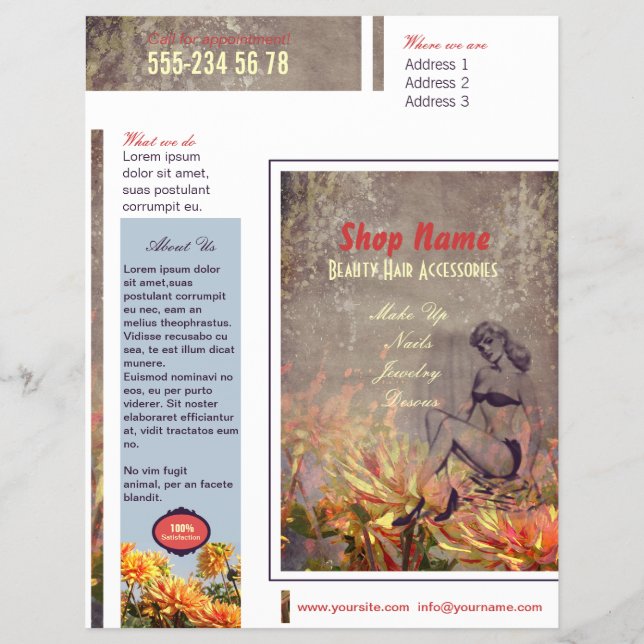 Flores Vintage - Folheto (Frente)