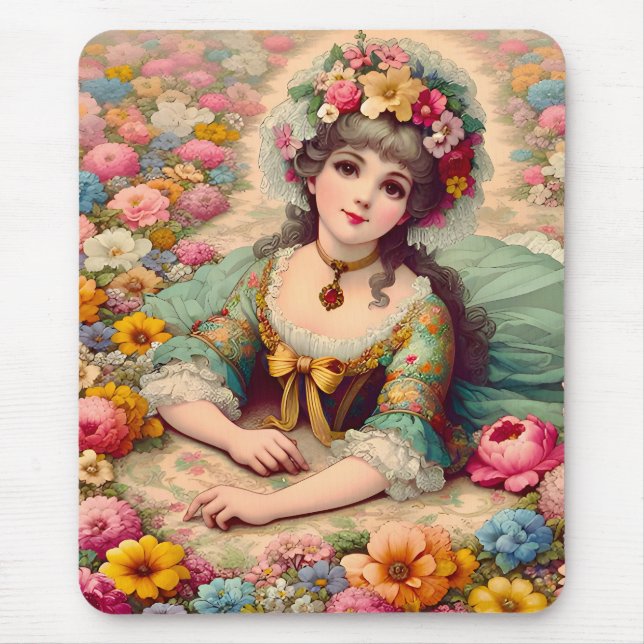 ~ Flores Vintage Girl ~ Mousepad (Frente)