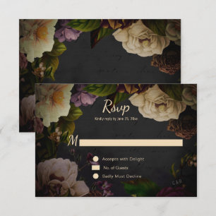 Flores Vintage Mal-Humoradas em Preto RSVP