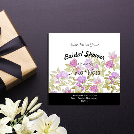 Flores Violetas Cor de Água Rosa pintadas à mão