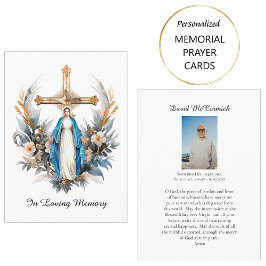 Flores Virgem Cruzada Maria Cartão Funeral de Oraç