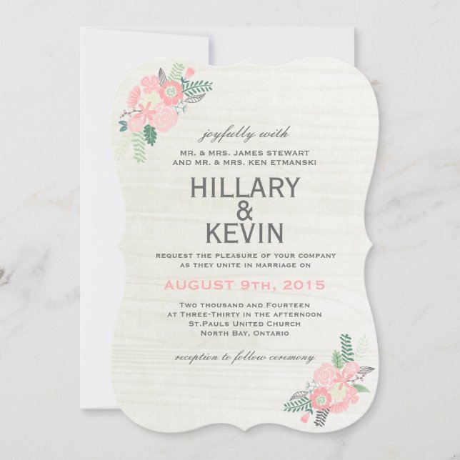 Flores Whimsical - Convite De Casamento (Frente)