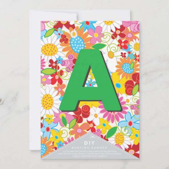 Flores Whimsical Spring Garden DY Bunting Banner (Frente)
