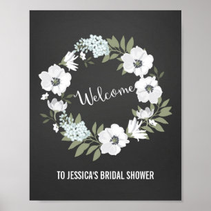 Flores Wreath Welcome Poster Impressão