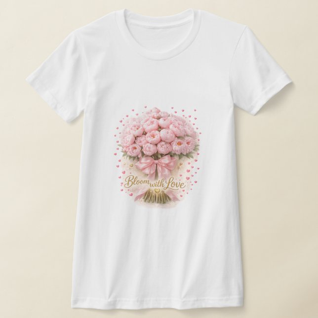 Floresça Com Amor, Camiseta Romântica de Flores de (Postura )