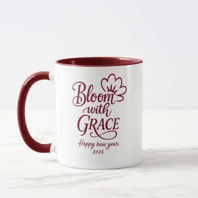 Floresça com Graça – Ano Novo 2026 Caneca Combo (Esquerda)
