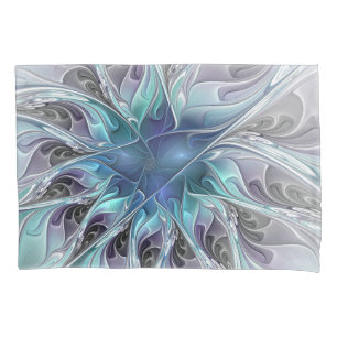 Florescer Abstrato Moderno Fractal Flor Com Azul