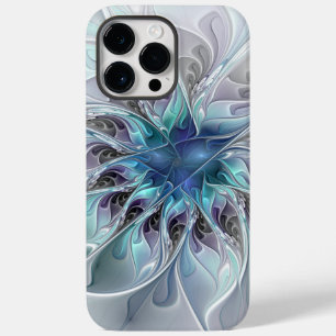 Florescer Abstrato Moderno Fractal Flor Com Azul