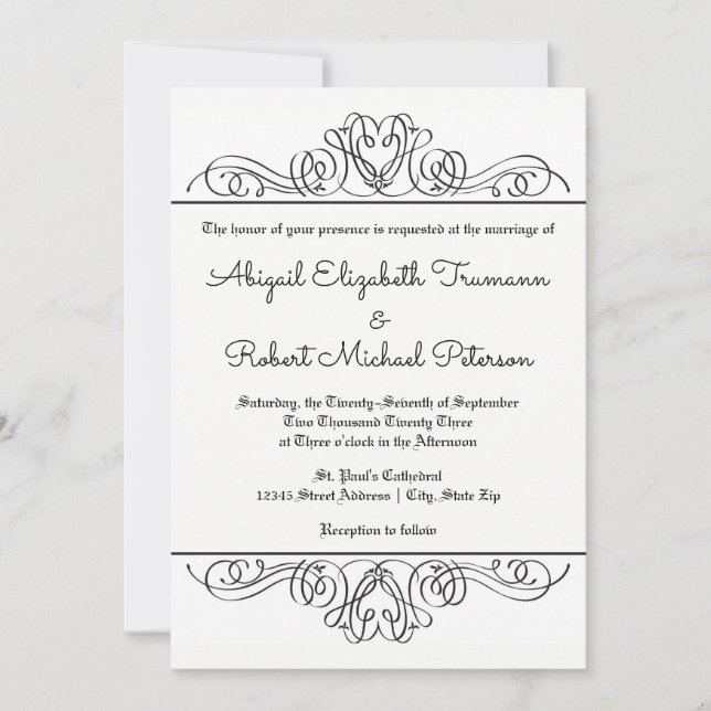 Florescer Floral Formal - Convite de Casamento 5x7 (Frente)