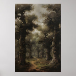 Floresta Antiga Etérea Impressão de Arte de Madeir