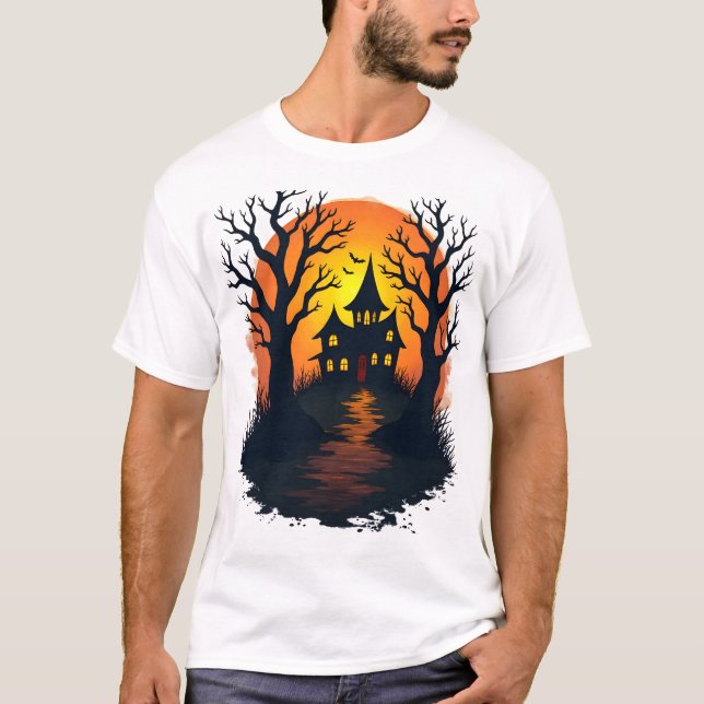 Floresta Assombrada � Camiseta da Natureza de Hall (Frente)