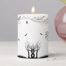 Floresta Assombrada de Halloween Morcegos e Aranha