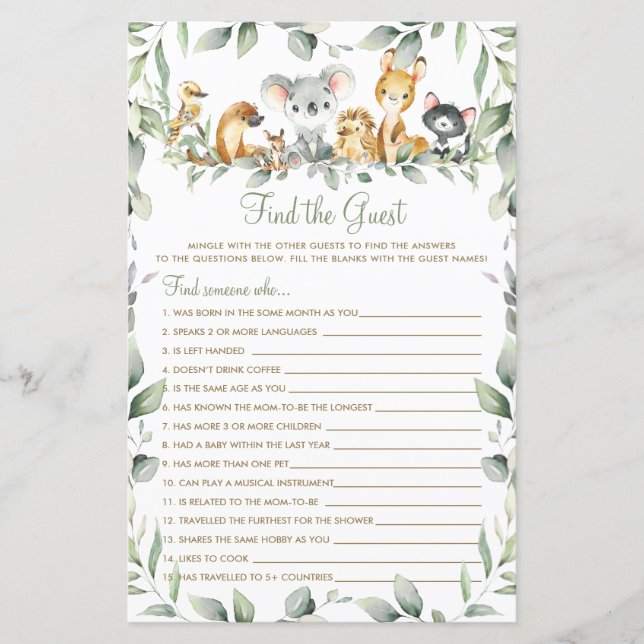 Floresta Australiana Encontra o Jogo Convidado (Frente)