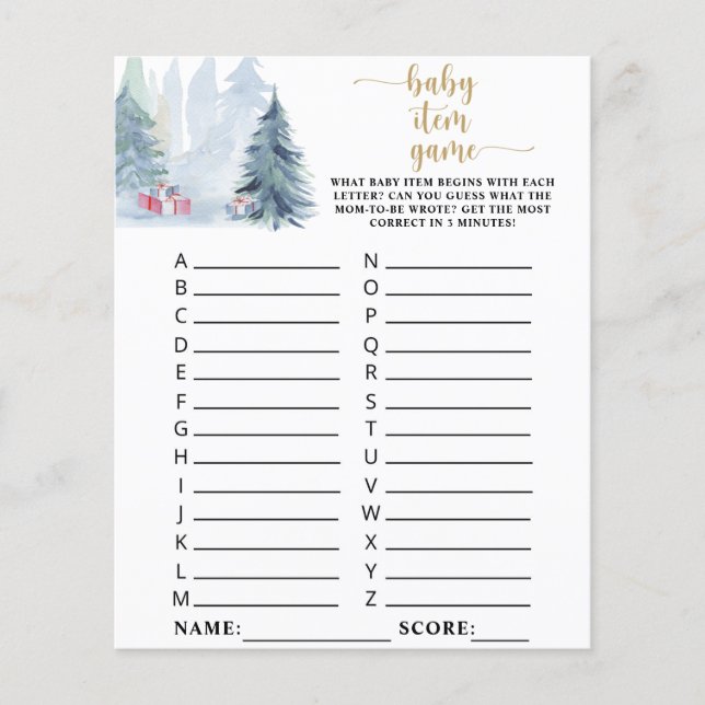 Floresta azul de inverno \ Jogo de Item Bebê (Frente)