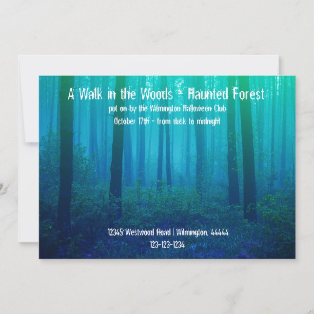 Floresta azul delével - convite assombrado da (Frente)