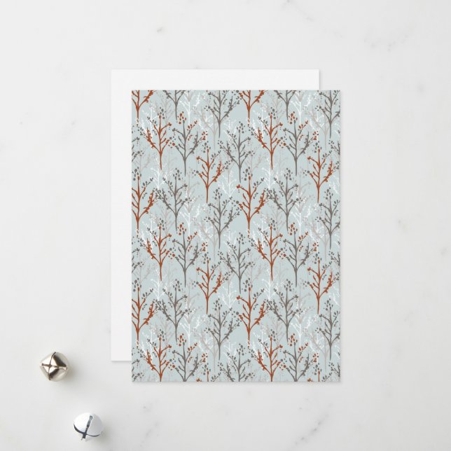 Floresta de Árvores cartões de natal (Frente/Verso In Situ)