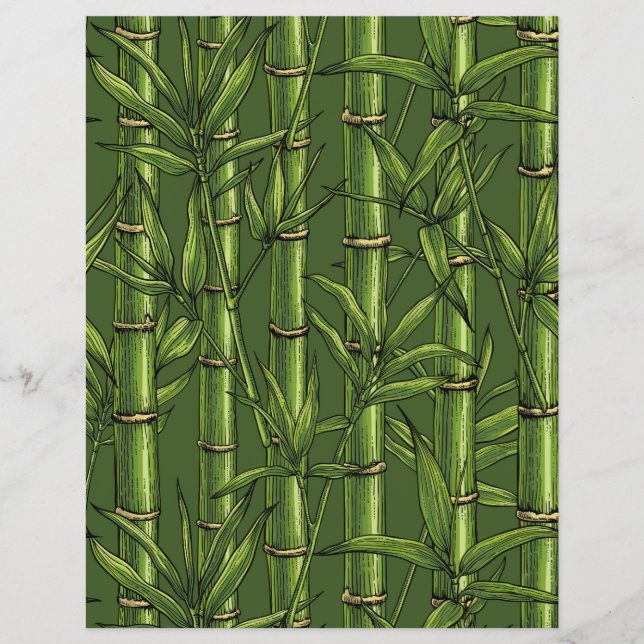 Floresta de bambu em verde (Frente)