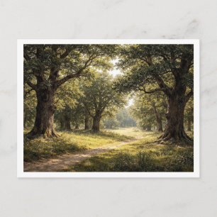 Floresta de carvalhos. Cartão postal