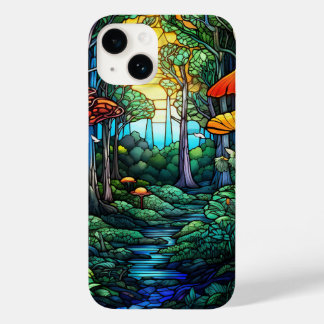 floresta de fantasia de vidro manchado fofo