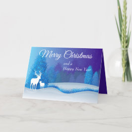 Floresta de Feriado com Cartão de Feriado de Reind