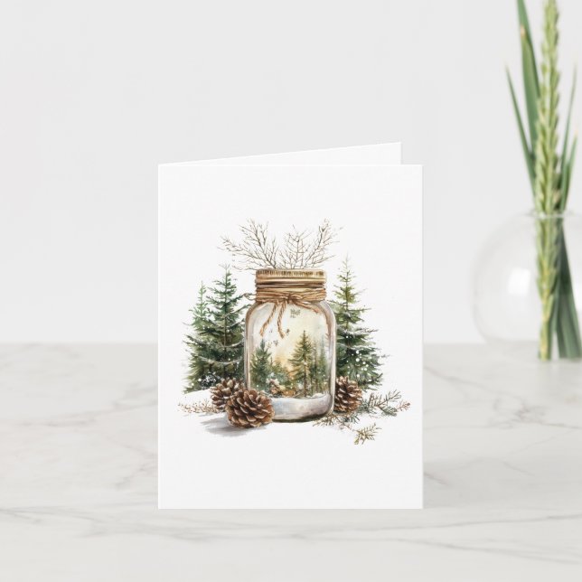 Floresta de inverno num Cartão de Nota de Salto (Frente)