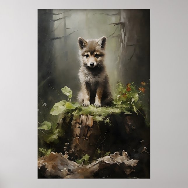 Floresta de Lobo Bebê, Impressão Botânica da Flore (Frente)