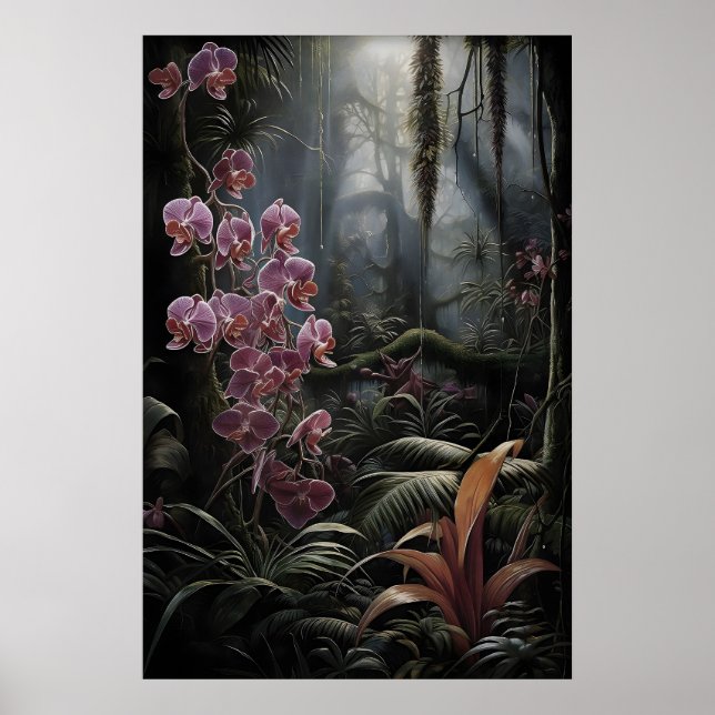 Floresta de Orquídea Rosa, Impressão Gótica da Dar (Frente)