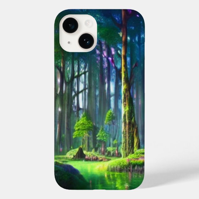 Floresta Encantada com Verde Vibrante (Verso)