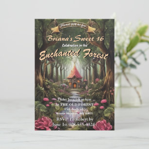 Floresta Encantada Fada House Sweet 16 Convites