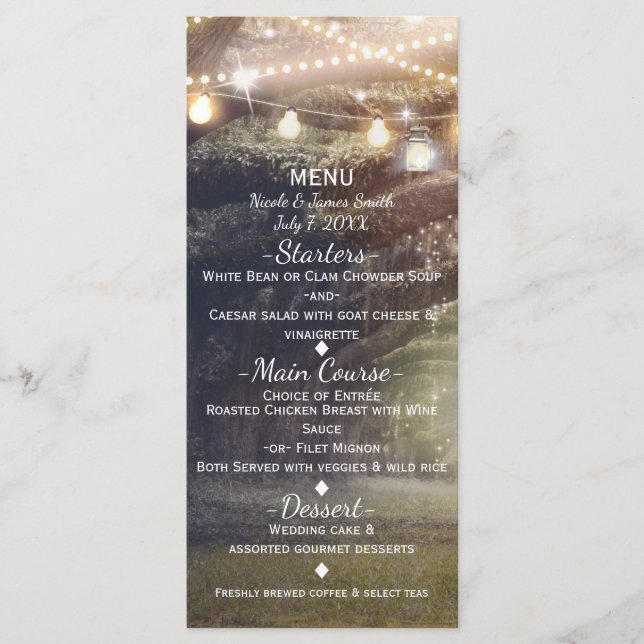Floresta Encantada & Menu de Luzes da Rustic Woods (Frente)