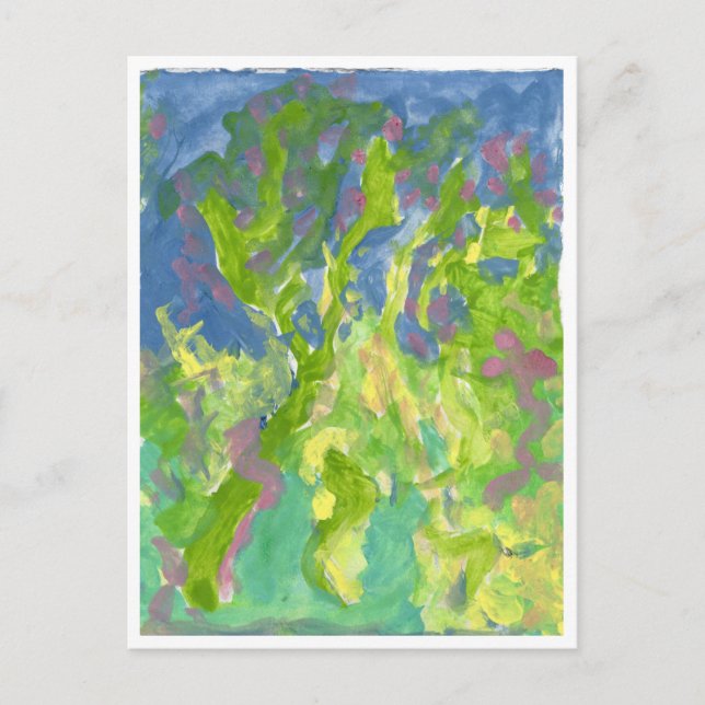 Floresta fantástica com cartão postal roxo (Frente)