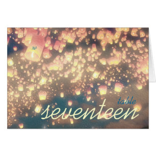 Floresta ideal das lanternas do desejo - cartão do