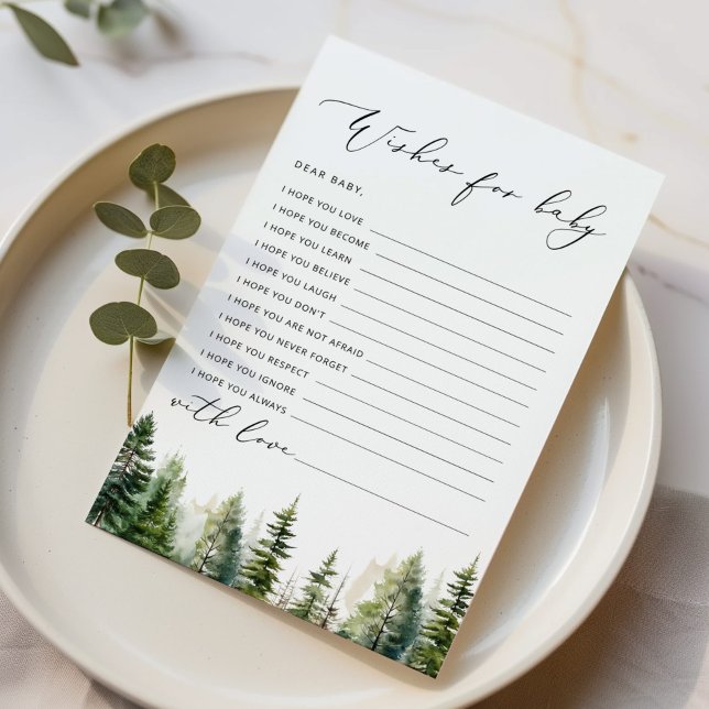 Floresta minimalista Desejo de cartão de bebê (Criador carregado)