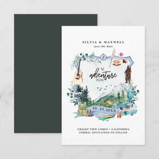 Floresta Montanhosa Rústica | Crista de Casamento  (Frente/Verso)