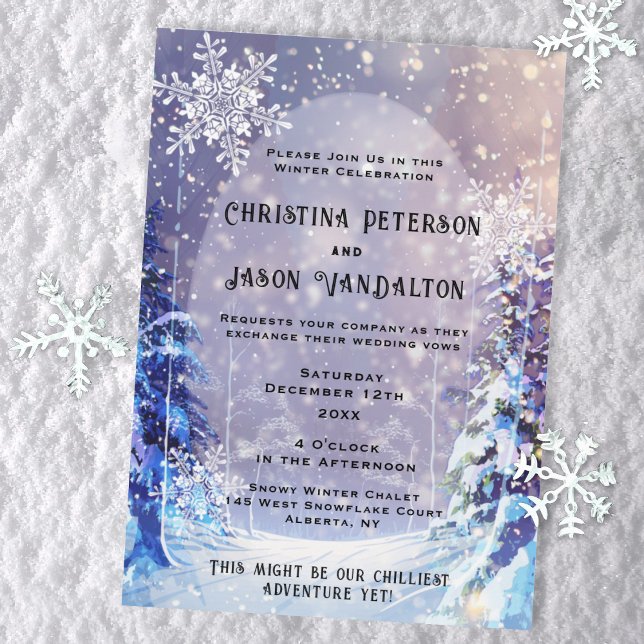 Floresta Nevada | Convite de Casamento de Inverno (Snowy Forest Winter Wedding Invitation)