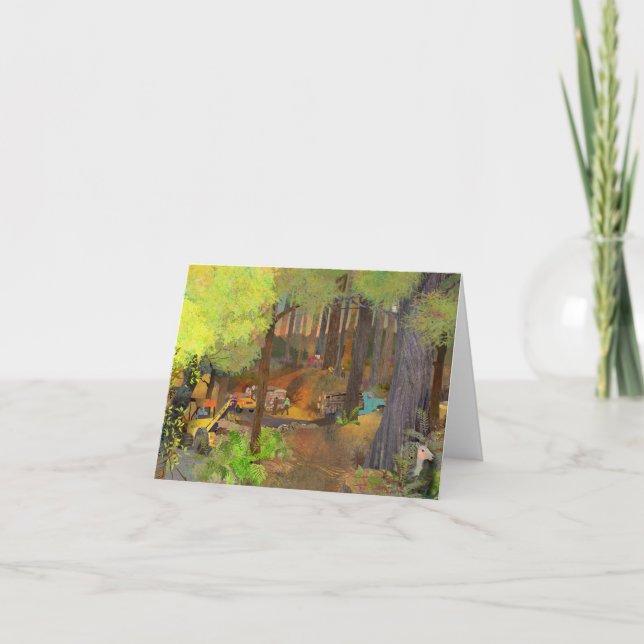 Floresta Redwood - Cartão de Dias Antecipados (Frente)