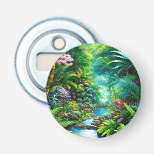 Floresta tropical com árvores e flores