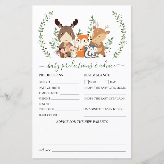 Floresta Verde Animais Previsão e aconselhamento (Frente)