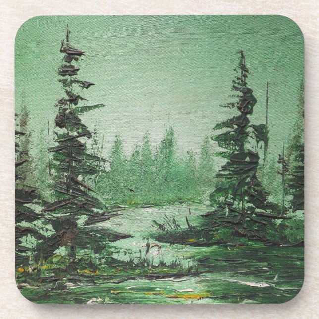 Floresta Verde de Cork Porta copos Set Ann Hayes (Frente)