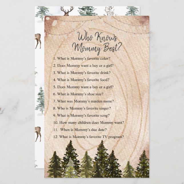 Floresta Woodland Winter Que Conhece A Melhor Mamã (Frente/Verso)