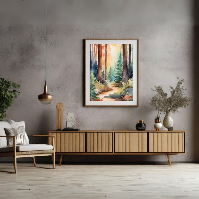 Floresta Woodsy em Poster de Aquarela (Forest Woodsy in Watercolor Poster)