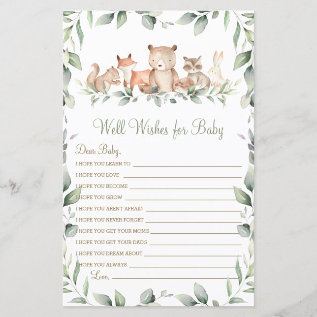 Florestas de Floresta Verde Bem Desejos para Jogo  (Frente)